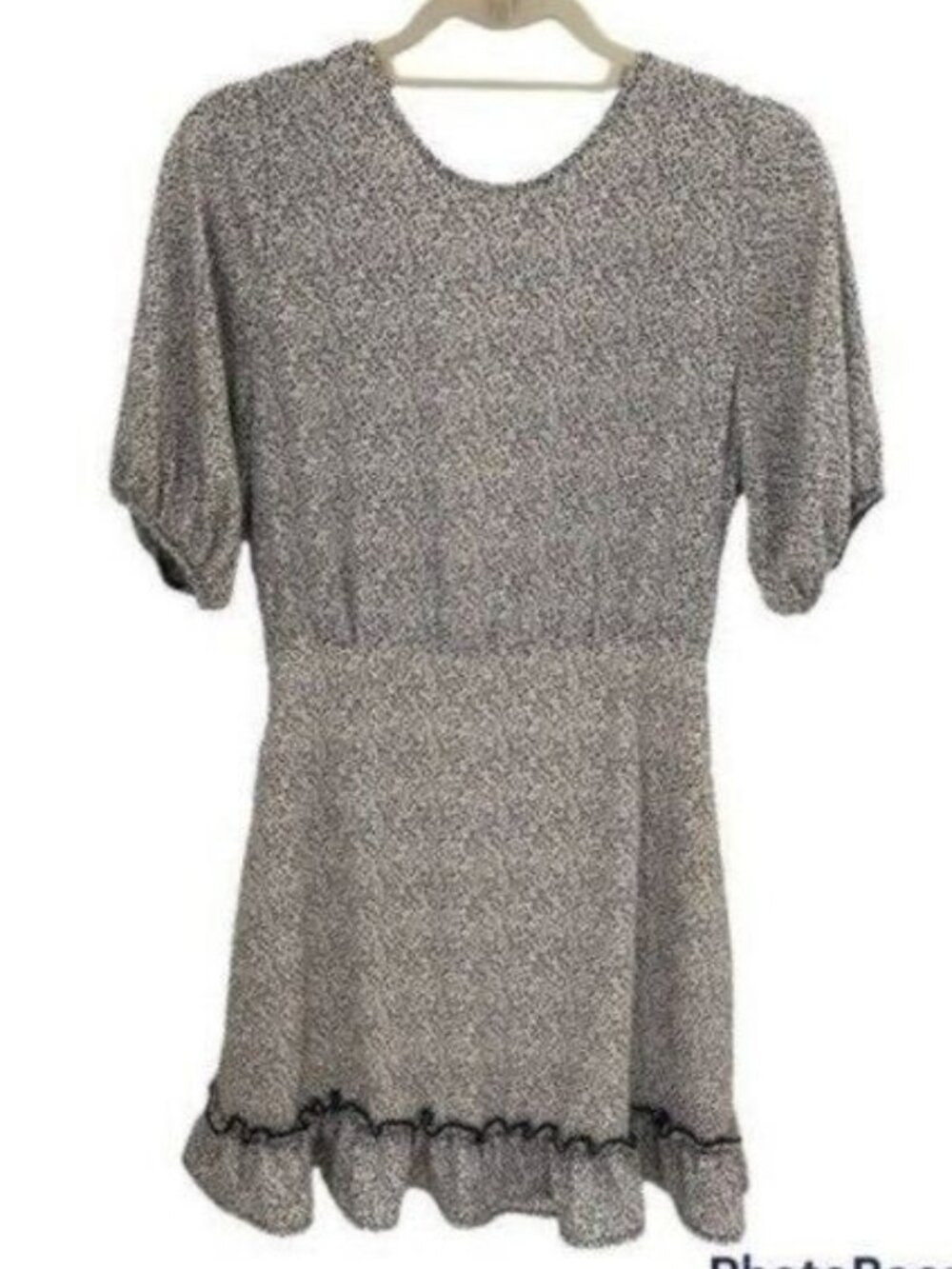 Sienna Sky Black & Beige Tie-Neck Mini Dress - Size M